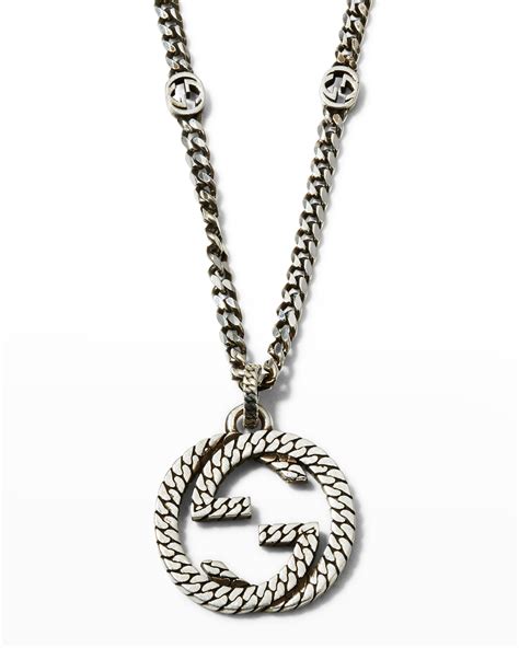 men's gucci chain necklace|Gucci interlocking g necklace men's.